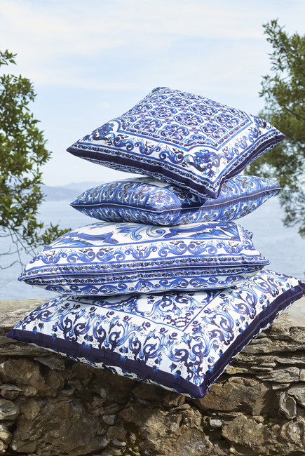 Blu Mediterraneo Duchesse Cotton Cushion Medium
